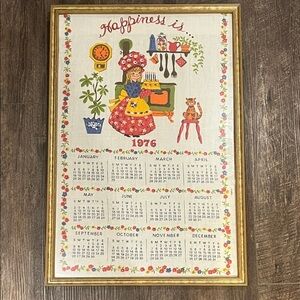 ▫️Vintage 1976 Happiness Is Calendar Wall Art